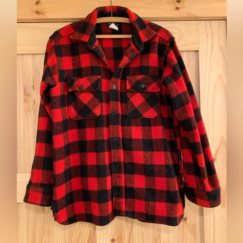 Vintage buffalo check wool shirt jacket